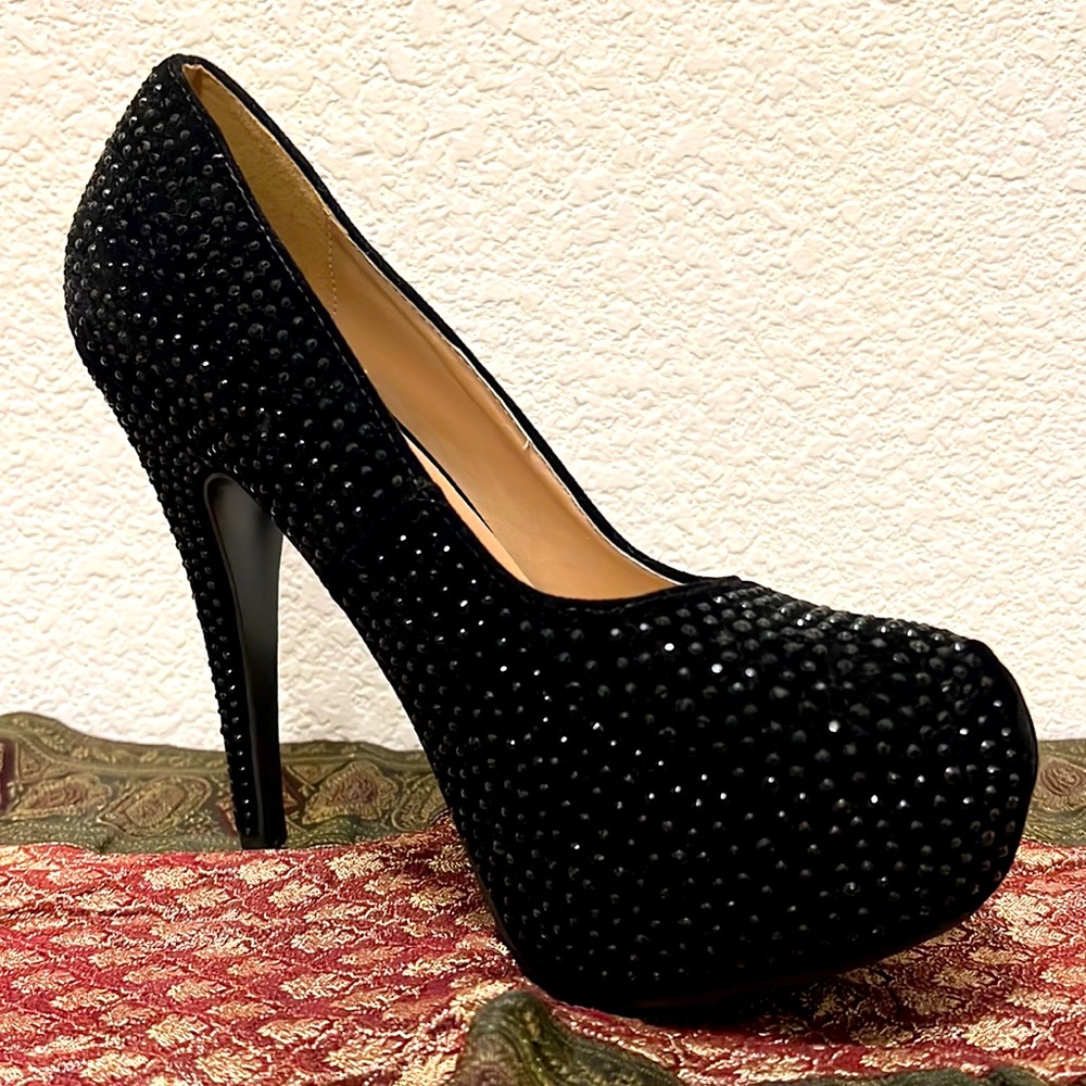 Delicacy Black Studded Stiletto Size 9 Perfect Condition Never Worn SEXY!!